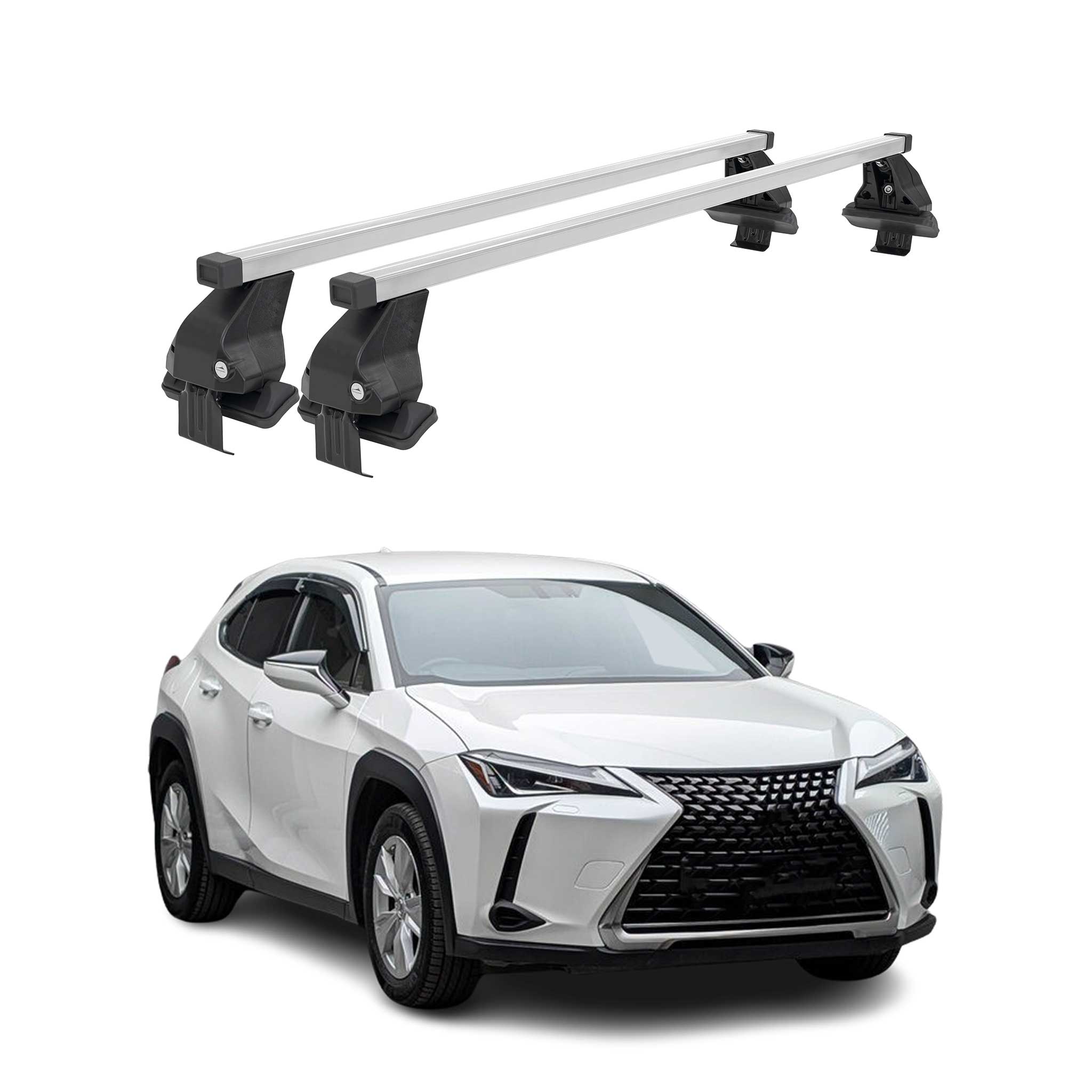 Menabo Dachträger Grundtäger für Lexus UX 2019-2026 50kg Stahl Silber 2 tlg