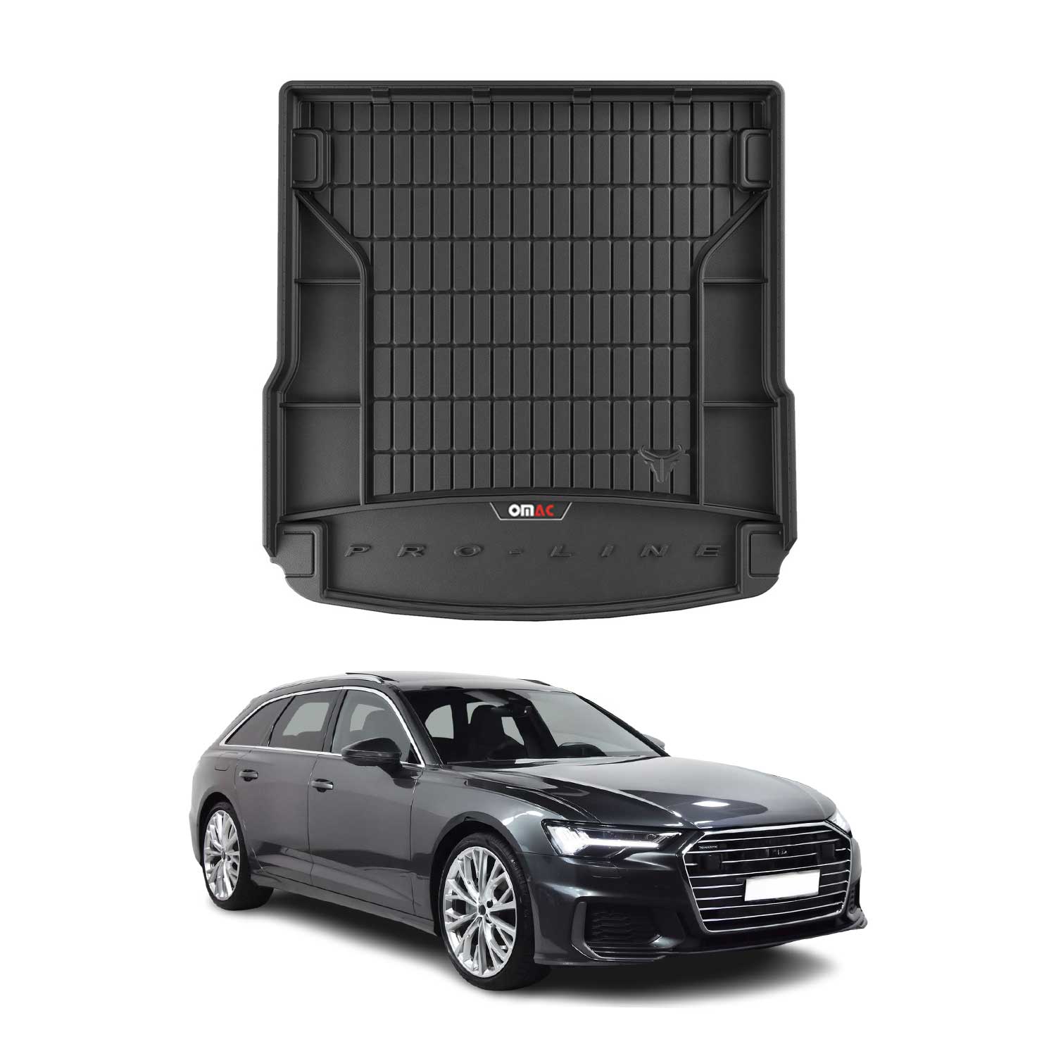 OMAC Gummi Kofferraumwanne für Audi A6 C8 Avant Allroad 2018-2025 TPE Schwarz
