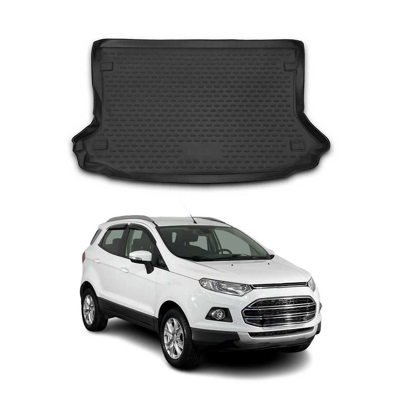 Kofferraummatte Kofferraumwanne für Ford EcoSport PRE-FL 2013-2017 Gummi Schwarz