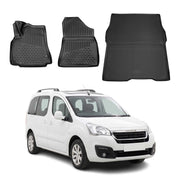 Gummi Fußmatten + Kofferraumwanne Set für Peugeot Partner Tepee 2015-2018 TPE