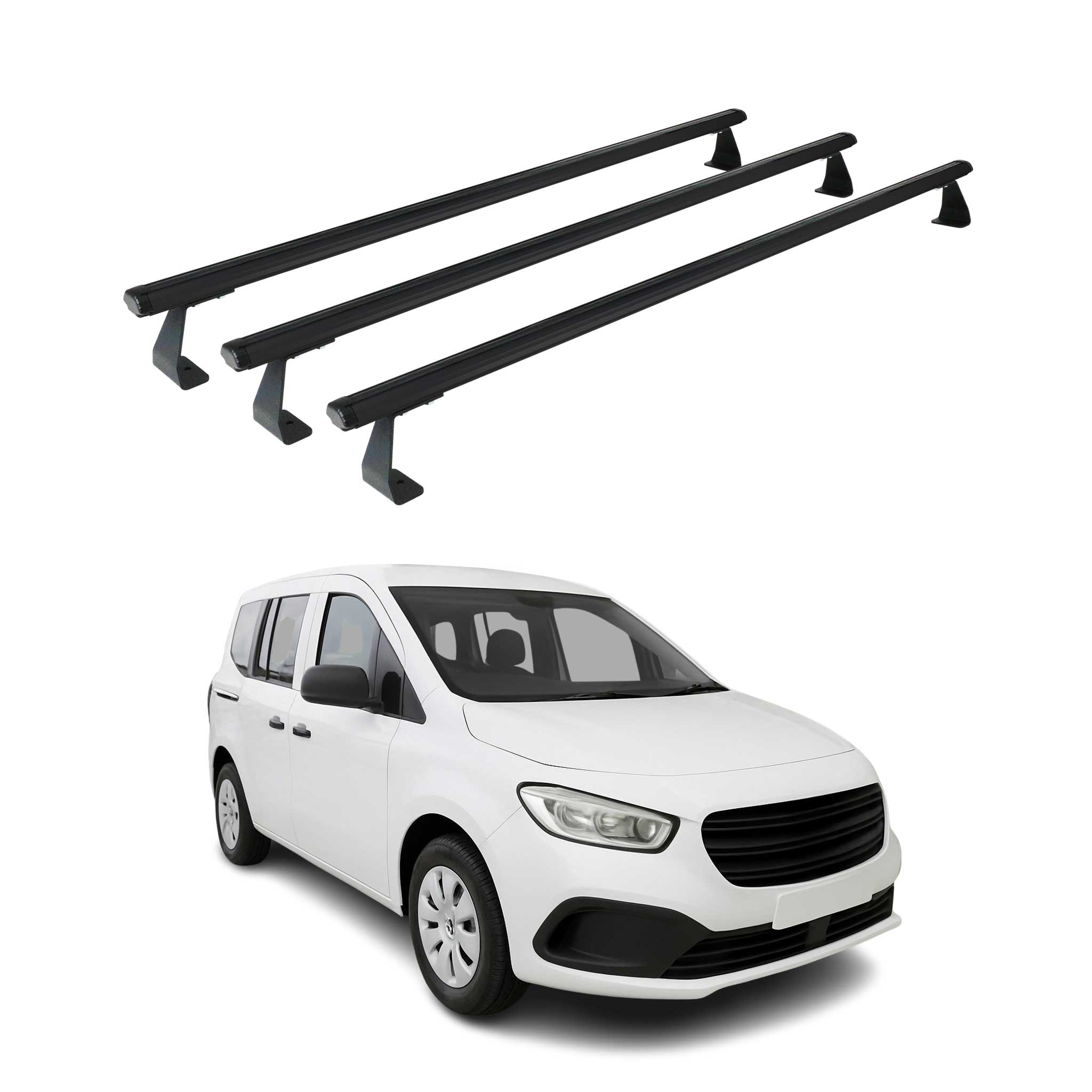 Dachträger Grundtäger für Mercedes Citan W420 2021-2026 75kg Alu Schwarz 3 tlg