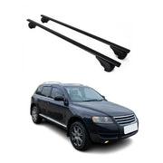 Dachträger Grundtäger für VW Touareg mk1 2002-2010 75kg Metall Schwarz 2 tlg