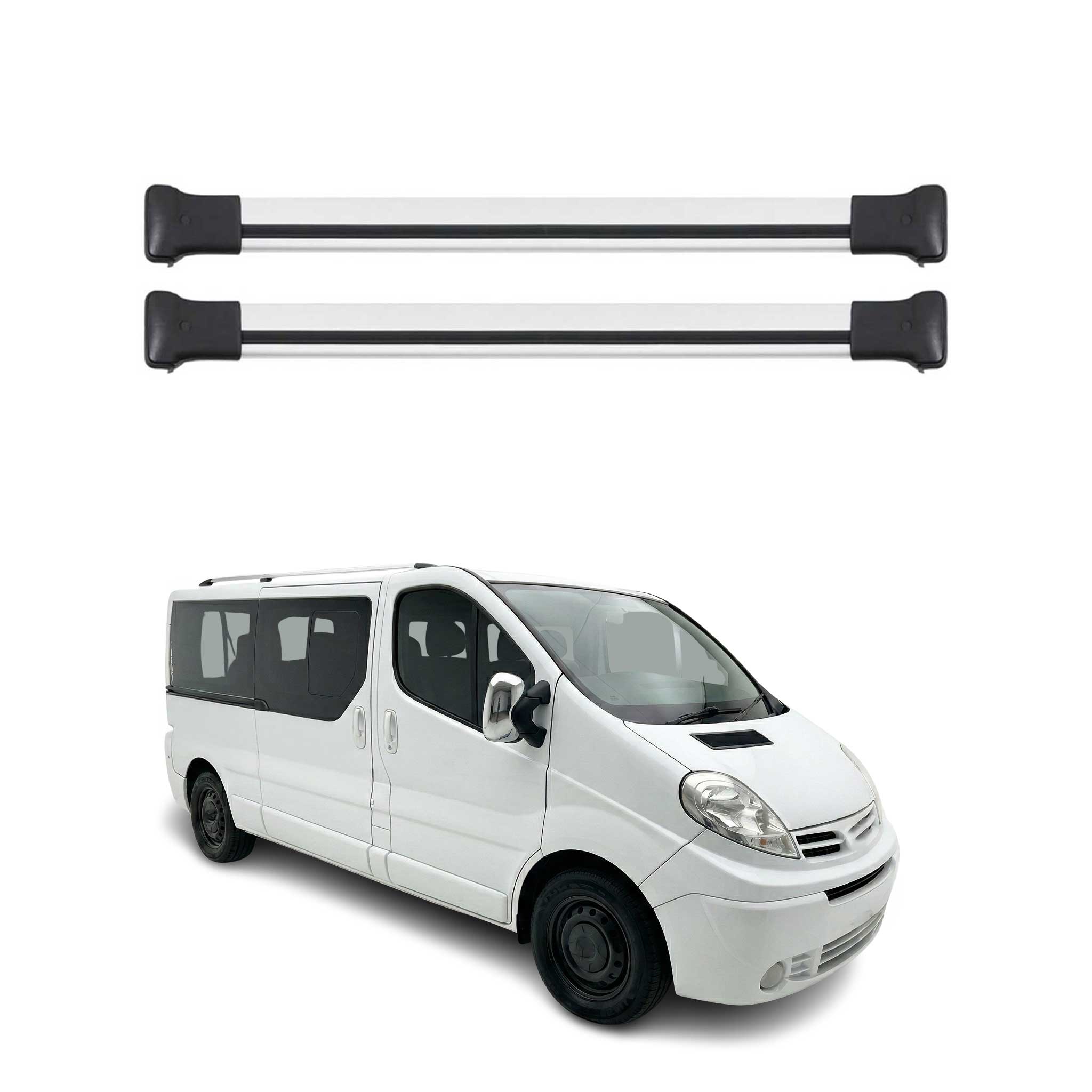 Dachträger Grundtäger für Nissan Primastar 2001-2014 75kg Aluminium Silber 3tlg