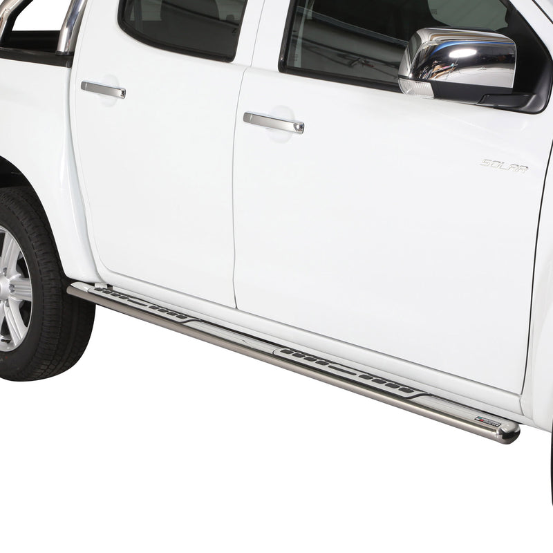 Stahl Seitenschweller Schwellerrohre für Isuzu D-Max Double Cab 2012-2019 Grau