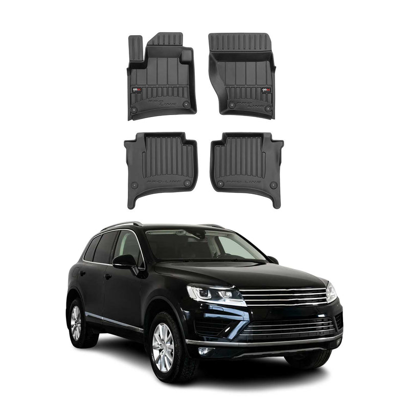 OMAC Gummi Fußmatten für VW Touareg 2010-2018 Premium TPE Automatten Schwarz 4x