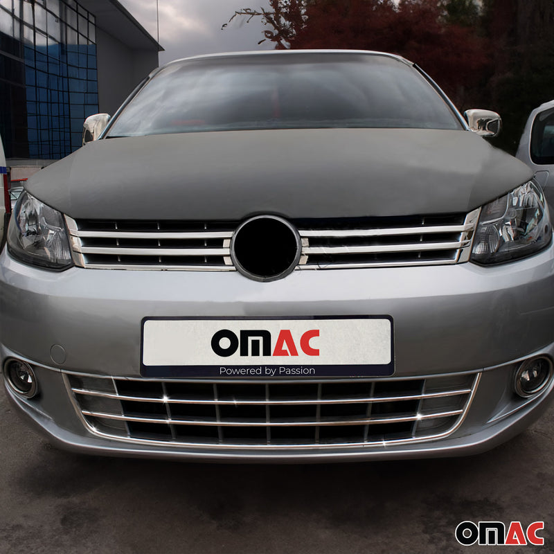 Kühlergrill Leisten Grillleisten für VW Caddy 2010-2015 Edelstahl Silber 3tlg