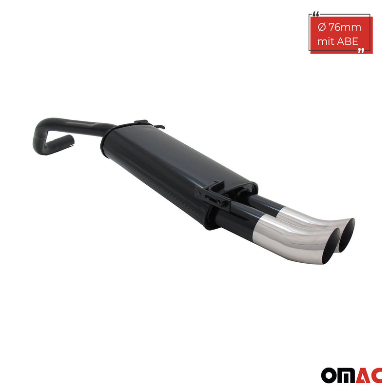 Novus Sportauspuff für VW Polo 9N / 9N3 2x76mm DTM Endschalldämpfer mit ABE