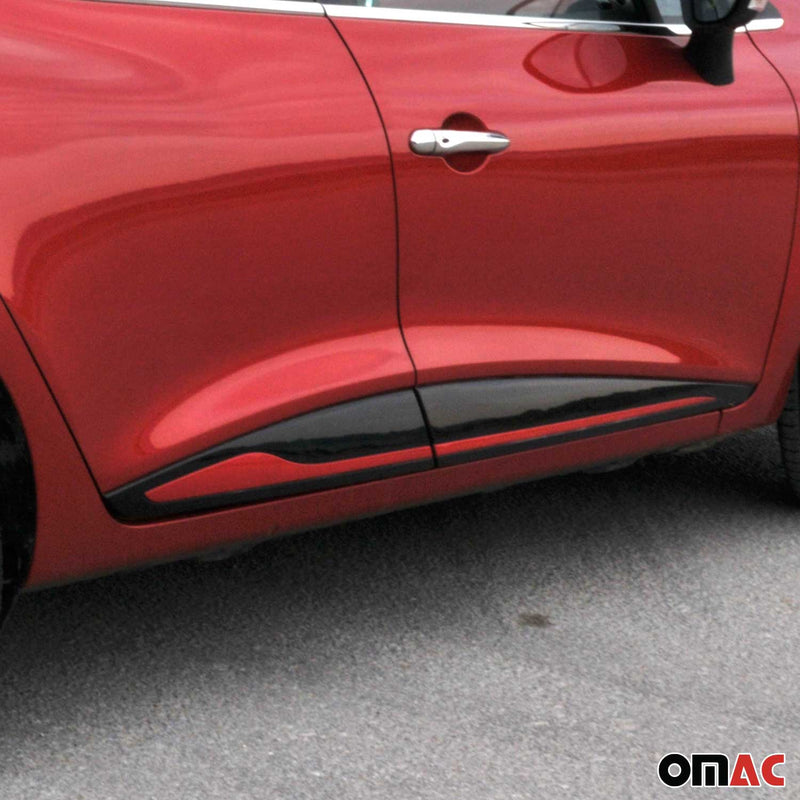 Seitentürleiste Türschutzleiste für Renault Clio 2012-2019 Edelstahl Rot 4x