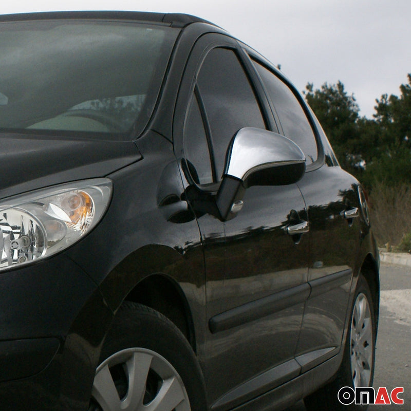 Spiegelkappen Spiegelabdeckung für Peugeot 308 2008-2014 Edelstahl Silber 2tlg