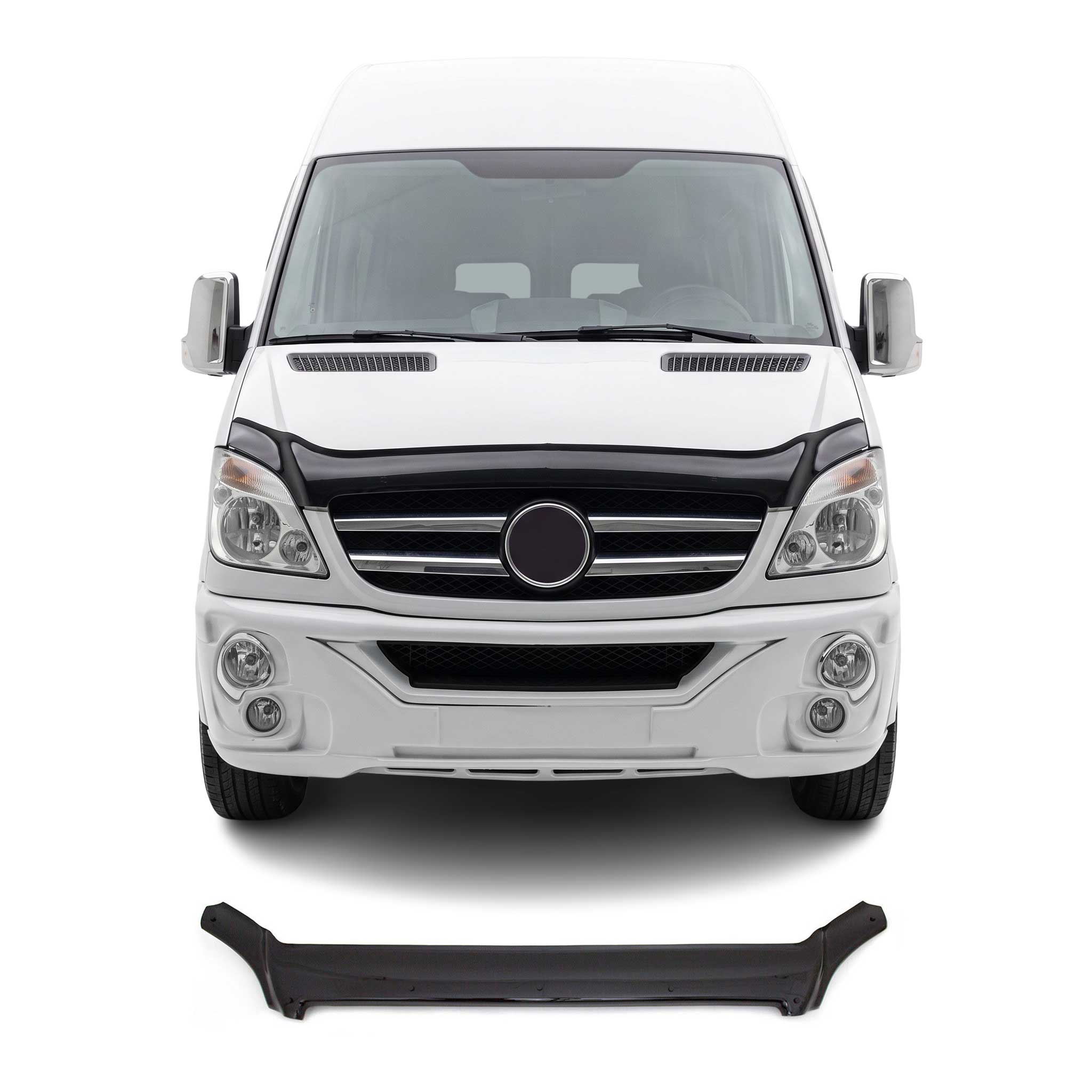 Motorhaube Deflektor Insektenschutz für Mercedes Sprinter W906 2006-2013 Dunkel
