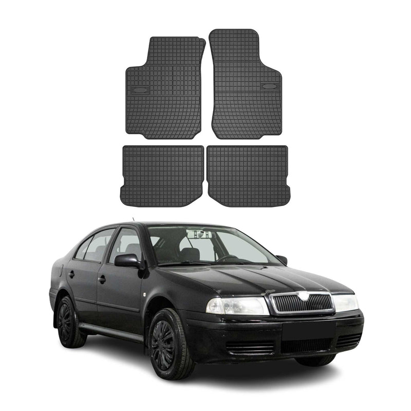 OMAC Gummi Fußmatten für Skoda Octavia 1996-2010 Automatten Gummi TPE Schwarz 4x