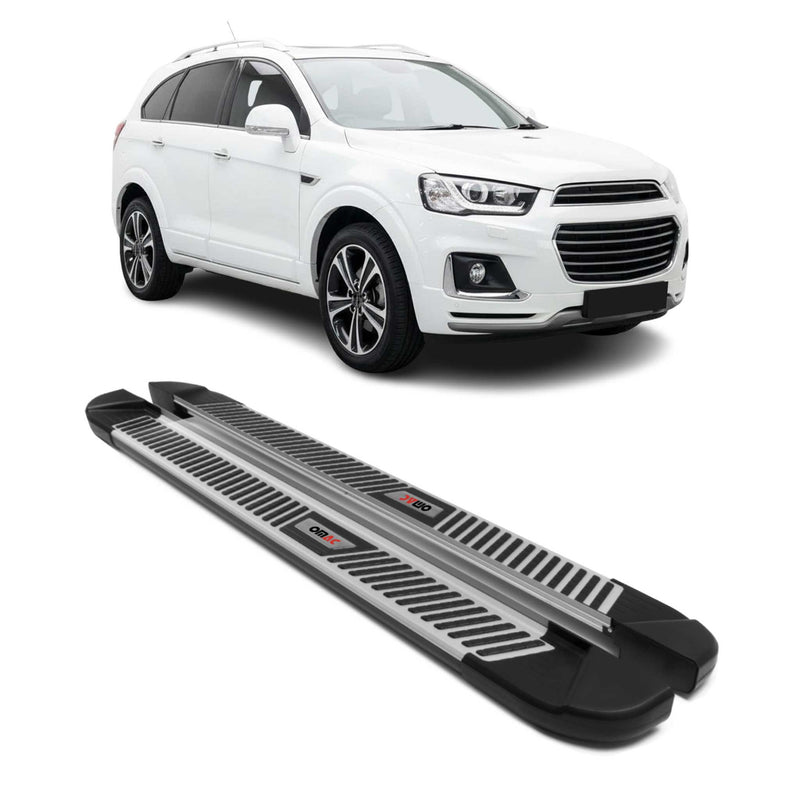 Trittbretter Seitenbretter Schweller für Chevrolet Captiva 2016-2019 Alu Schwarz