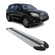 Seitenschweller Trittbretter Schweller für Toyota RAV4 2005-2014 Aluminium Grau