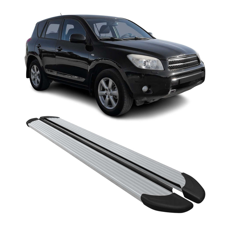 Seitenschweller Trittbretter Schweller für Toyota RAV4 2005-2014 Aluminium Grau