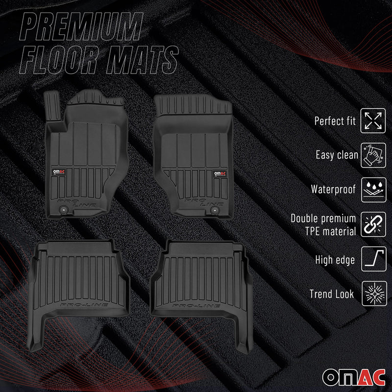 OMAC Gummi Fußmatten für Kia Sorento 2002-2009 Premium TPE Automatten Schwarz 4x