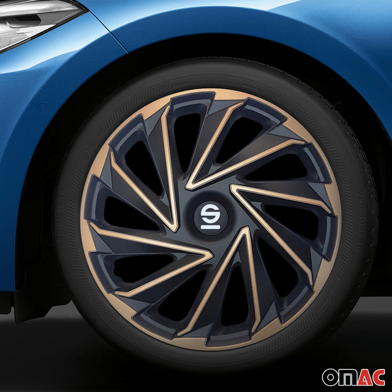 Sparco Radkappen 15 Zoll Varese Gold Schwarz 4tlg
