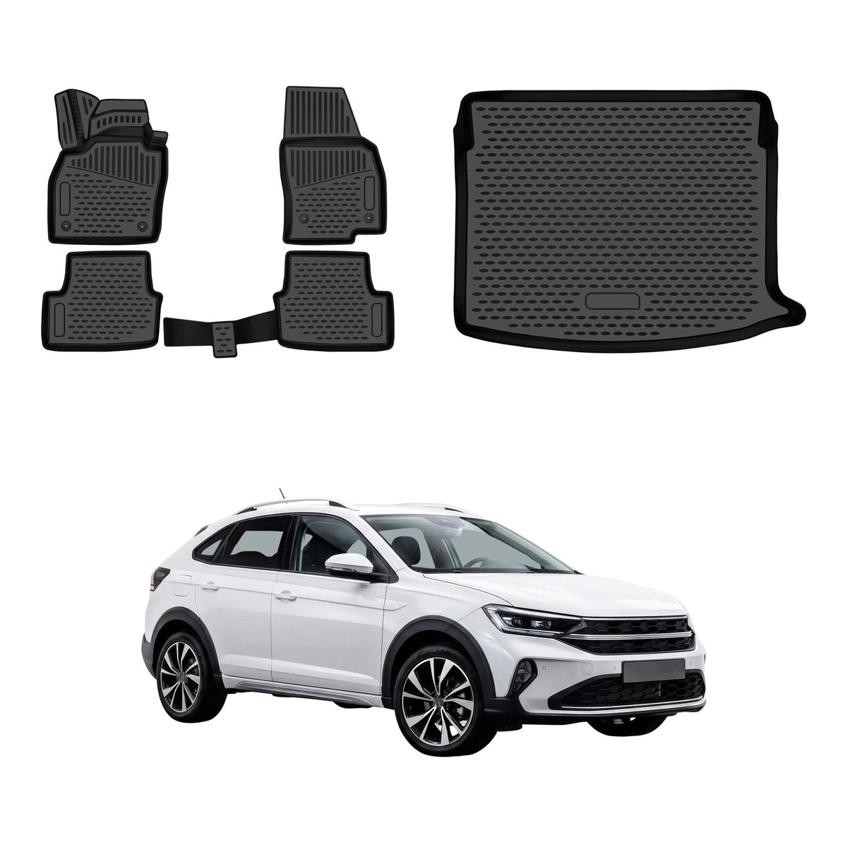 OMAC Fußmatten & Kofferraumwanne Set für VW Taigo 2021-2026 obere