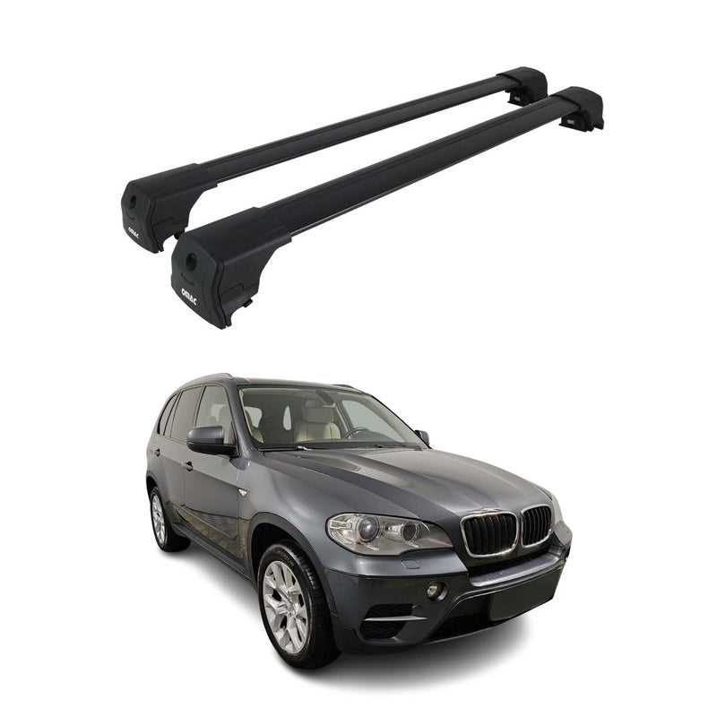 Dachträger Grundtäger für BMW X5 E70 2006-2013 75kg Aluminium Schwarz 2 tlg