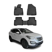 OMAC Gummimatten Fußmatten für Hyundai Santa Fe 2012-2020 TPE Matten Schwarz 4x