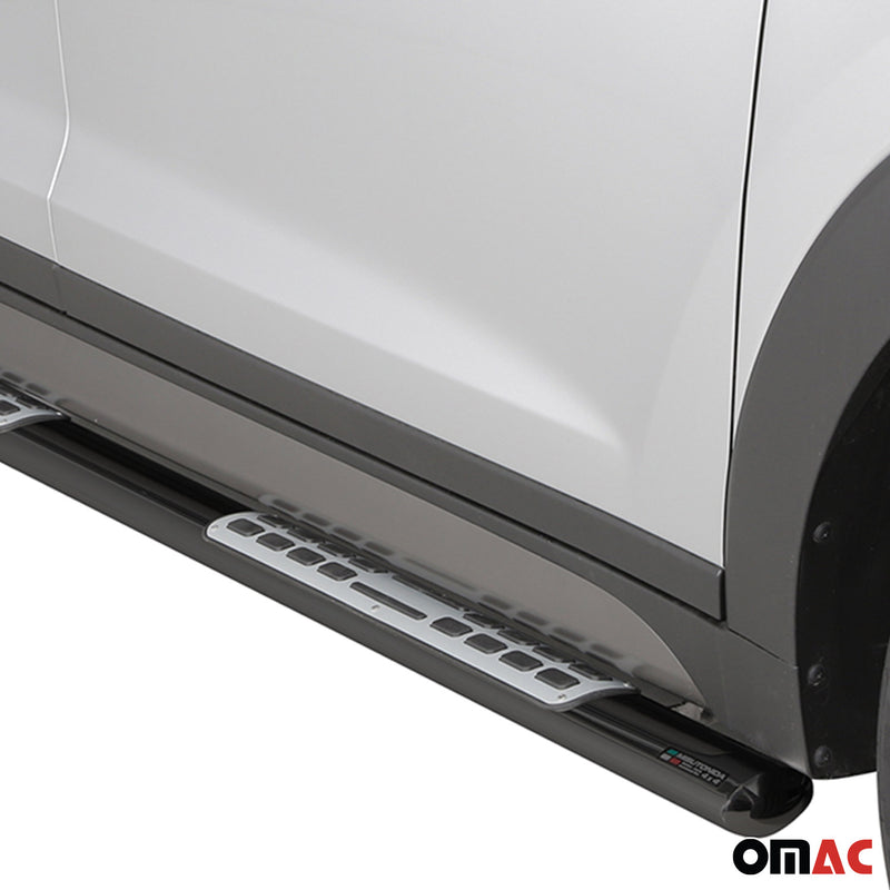 Edelstahl Seitenschweller Schwellerrohre für Hyundai Tucson 2015-2018 Schwarz