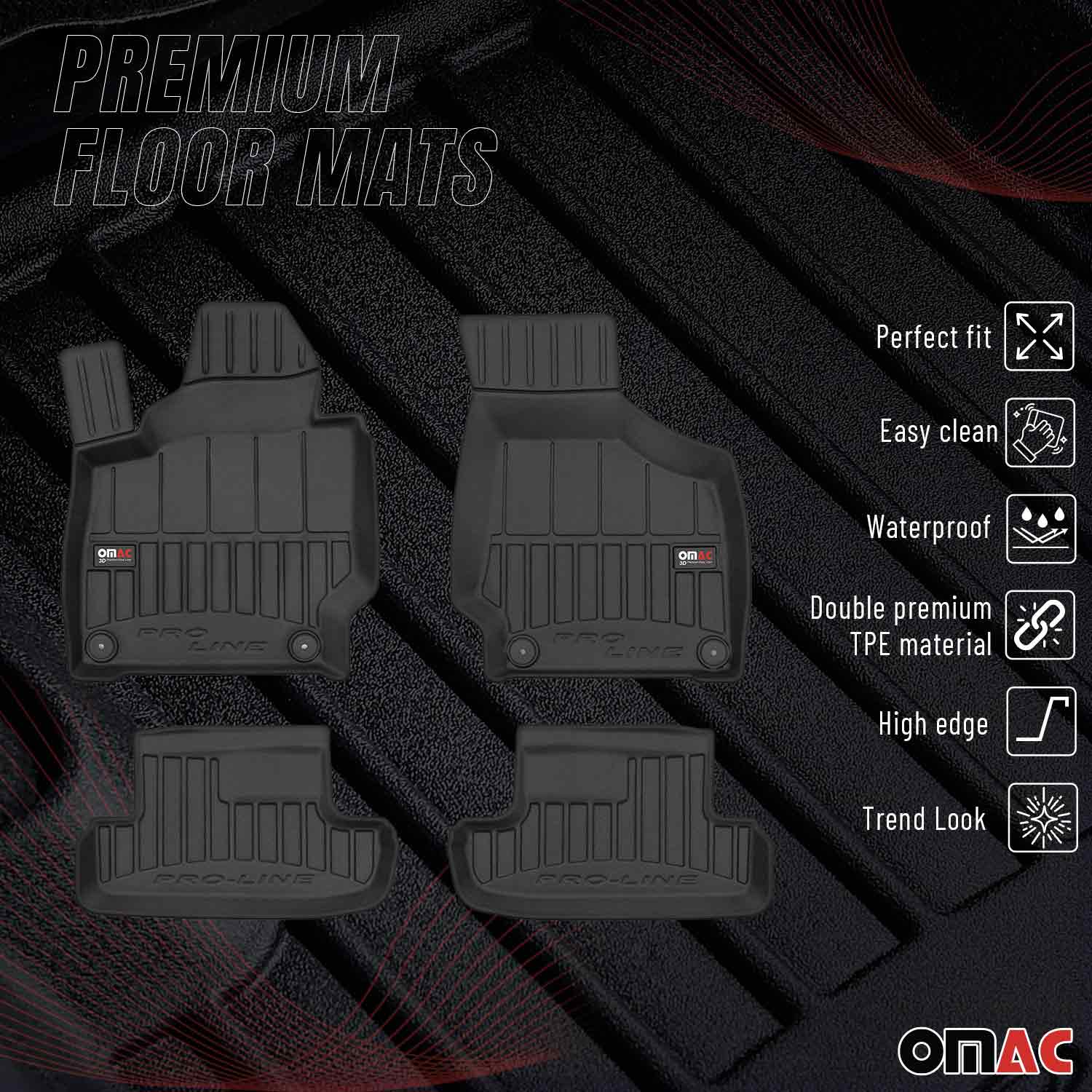 OMAC Gummi Fußmatten für Audi TT MK2 8J 2006-2014 Premium TPE Automatten 4tlg