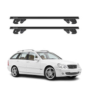 Dachträger Grundtäger für Mercedes C Klasse S203 2001-2007 Alu TÜV Schwarz 2tlg