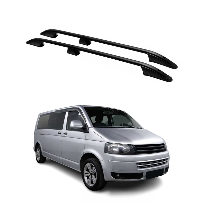 Dachreling Dachträger für VW Transporter T5 2003-2015 L2 Langer Alu Schwarz