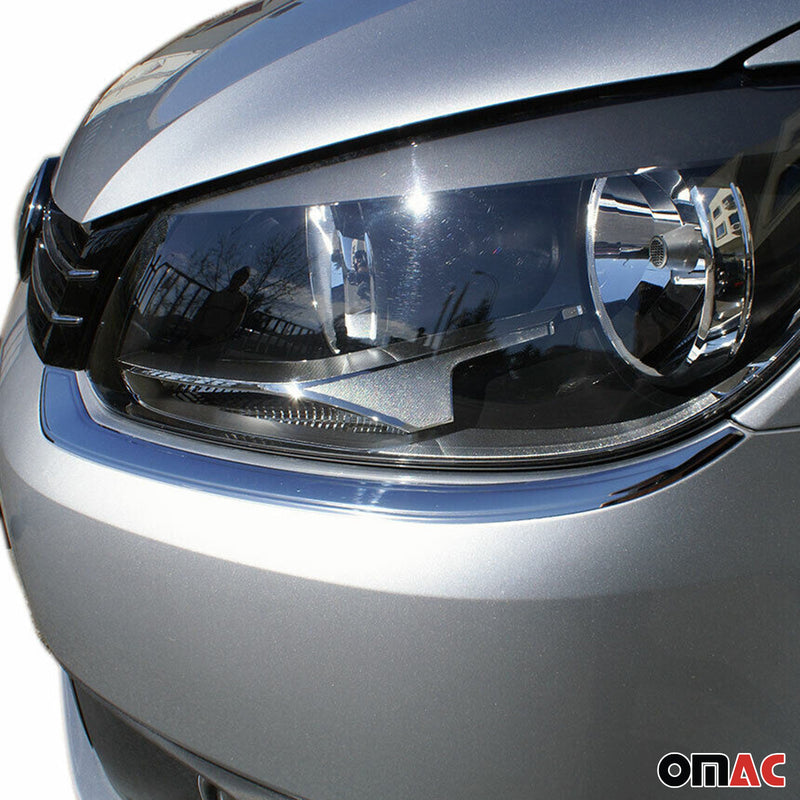 Scheinwerfer Leisten Böser Blick für VW Caddy 2010-2015 Edelstahl Silber 2tlg