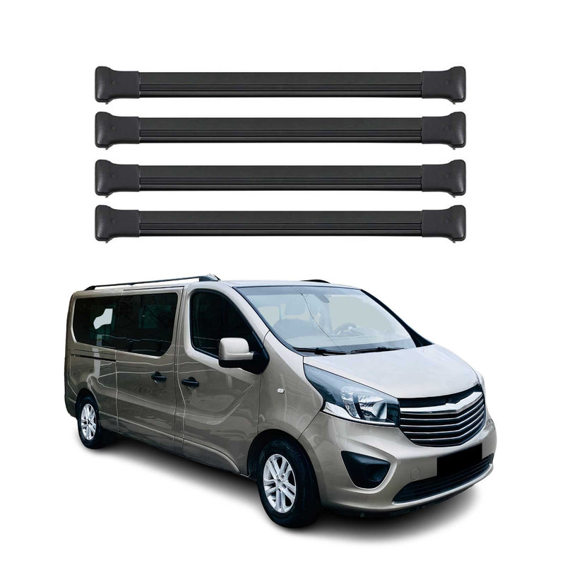 Dachträger Gepäckträger für Opel Vivaro 2014-2025 Relingträger Alu Schwarz 4x