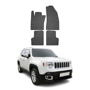 Fußmatten Automatten Gummimatten für Jeep Renegade 2014-2018 Schwarz 4x