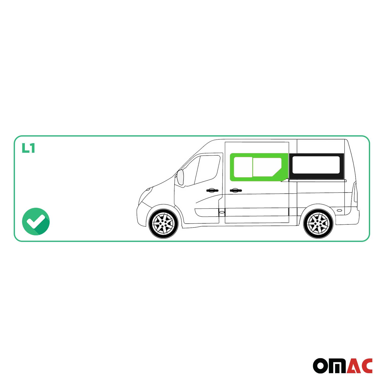 Seitenfenster Schiebefenster für Opel Movano 2010–2021 Schwarz Links L1
