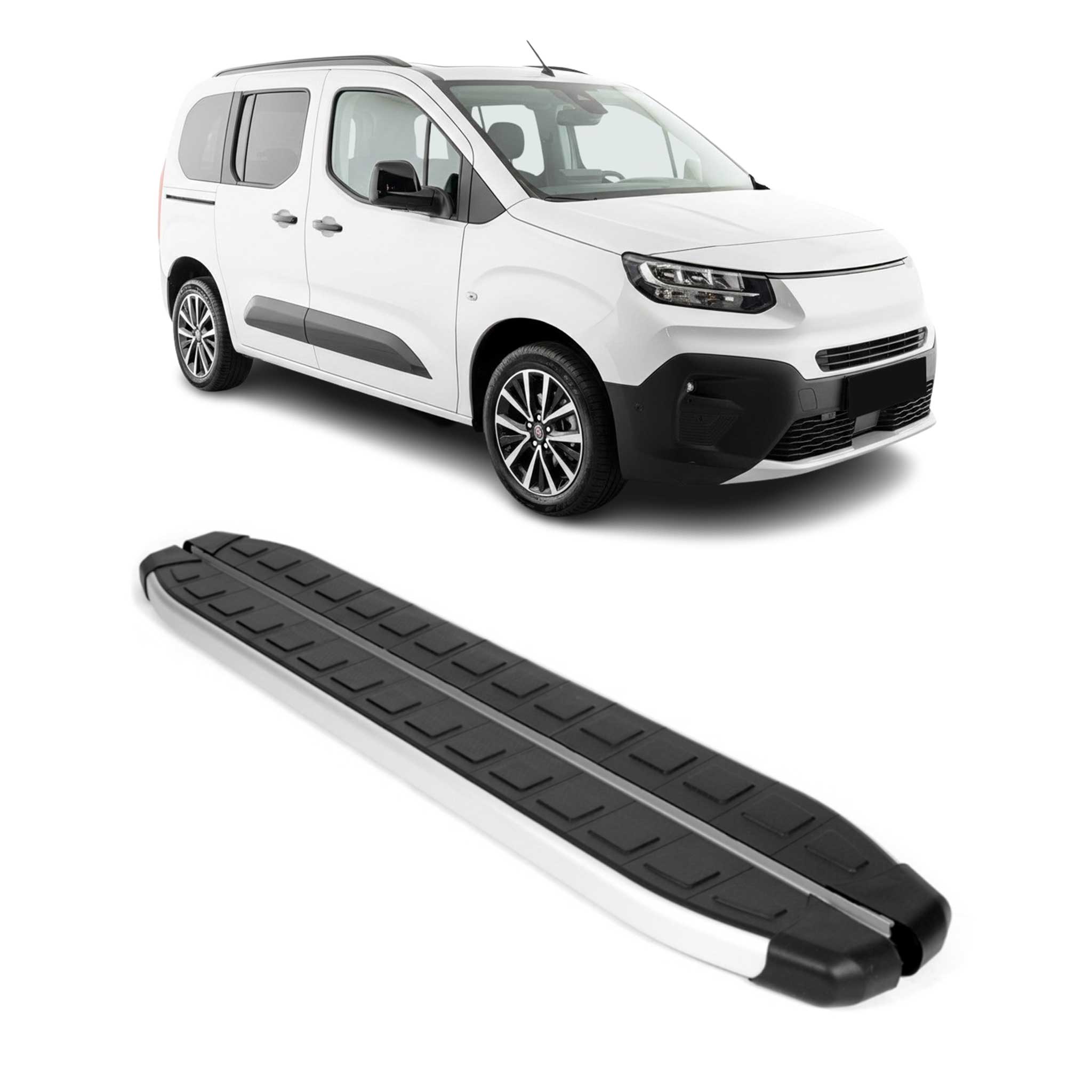 Trittbretter Schweller Seitenschweller für Fiat Doblo 2022-2026 Kombi L1 Alu 2x
