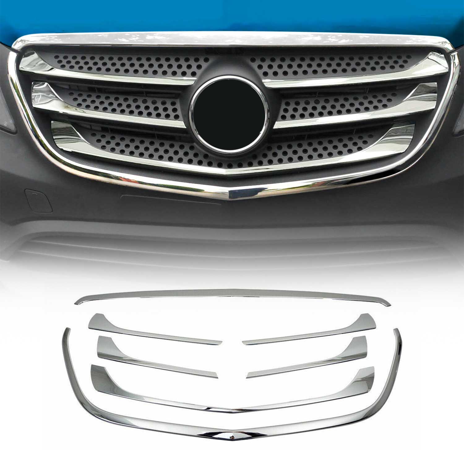 Kühlergrill Leisten Grillleisten für Mercedes Vito W447 2014-2025 Chrom 7x