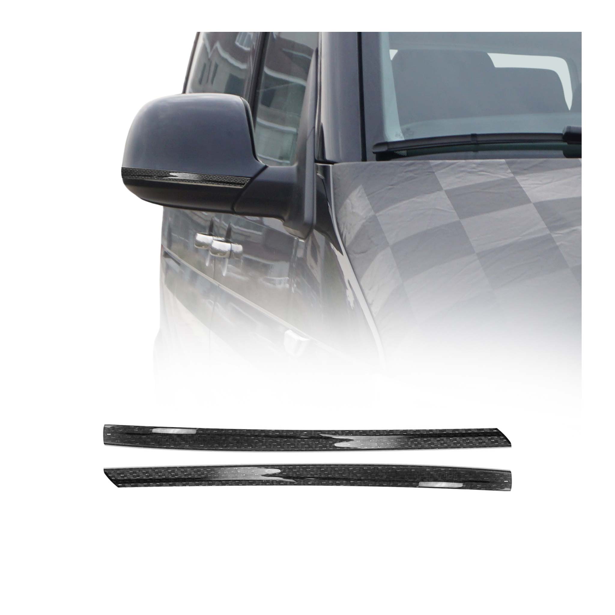 Spiegelkappen Leiste für VW T5 T6 T6.1 Transporter / VW Amarok 2010-21 Carbon 2x