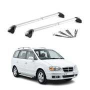 Dachträger Grundtäger für Hyundai Traject 2000-2008 100kg Aluminium Grau 2x ABE
