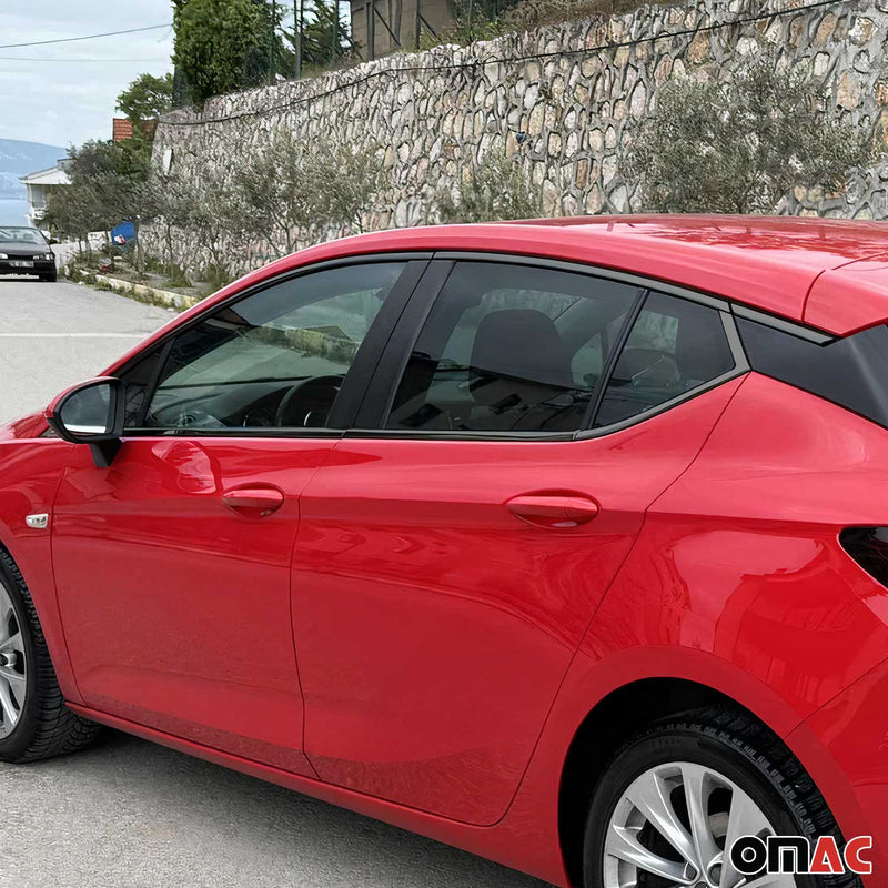 Fensterleisten Zierleisten für Opel Astra K Schrägheck Edelstahl Dunkel 16tlg