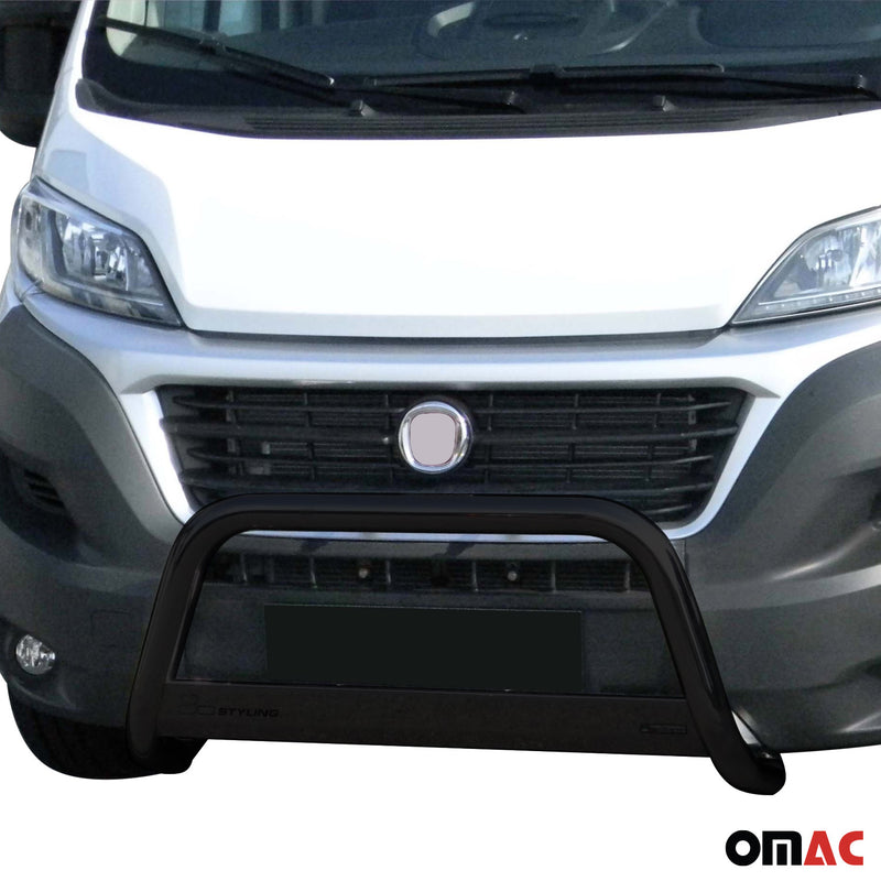 Frontbügel Frontschutzbügel für Fiat Ducato 2014-2020 Schwarz Edelstahl ø63 mm