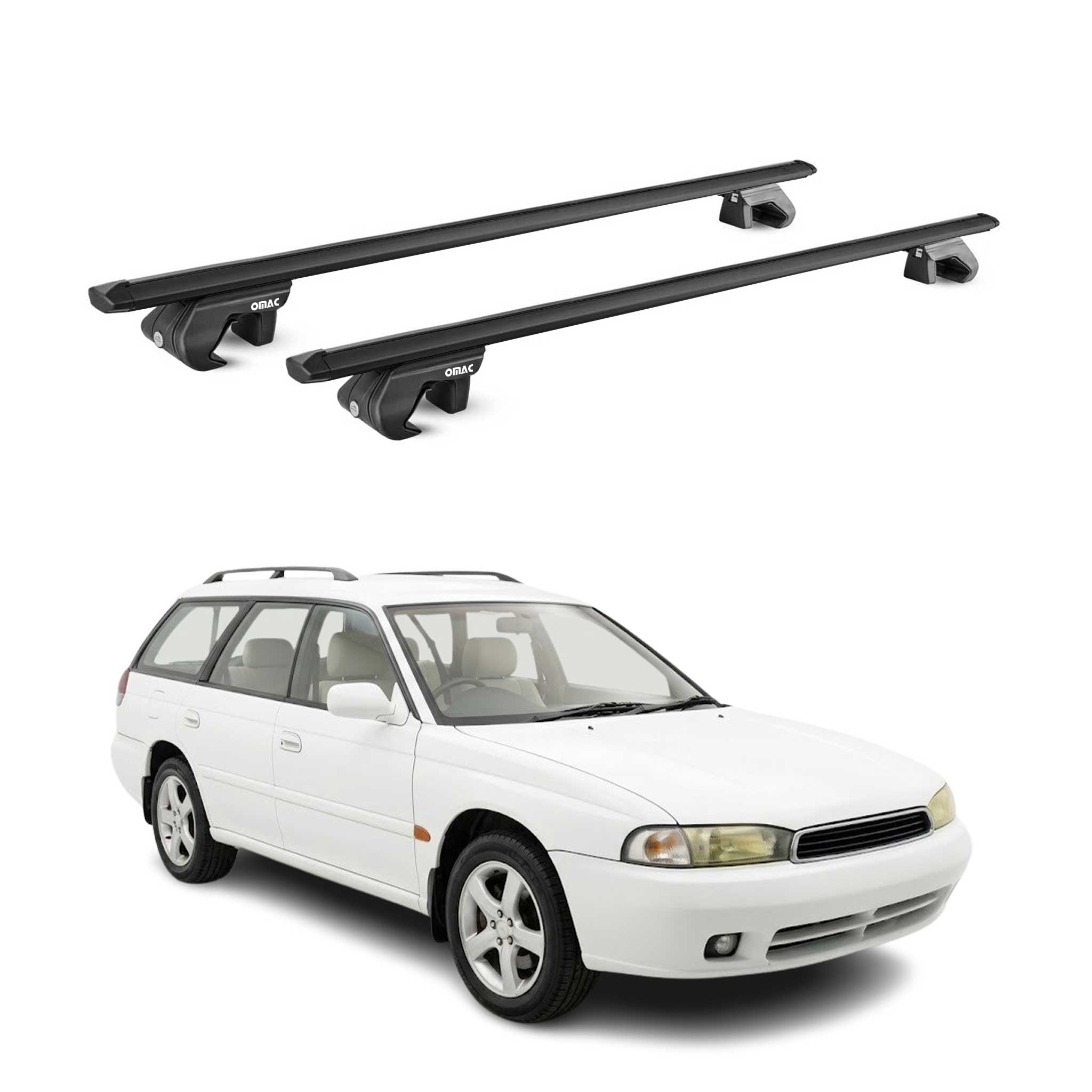 Dachträger Grundtäger für Subaru Legacy I II III Kombi 1989-2004 Alu Schwarz ABE