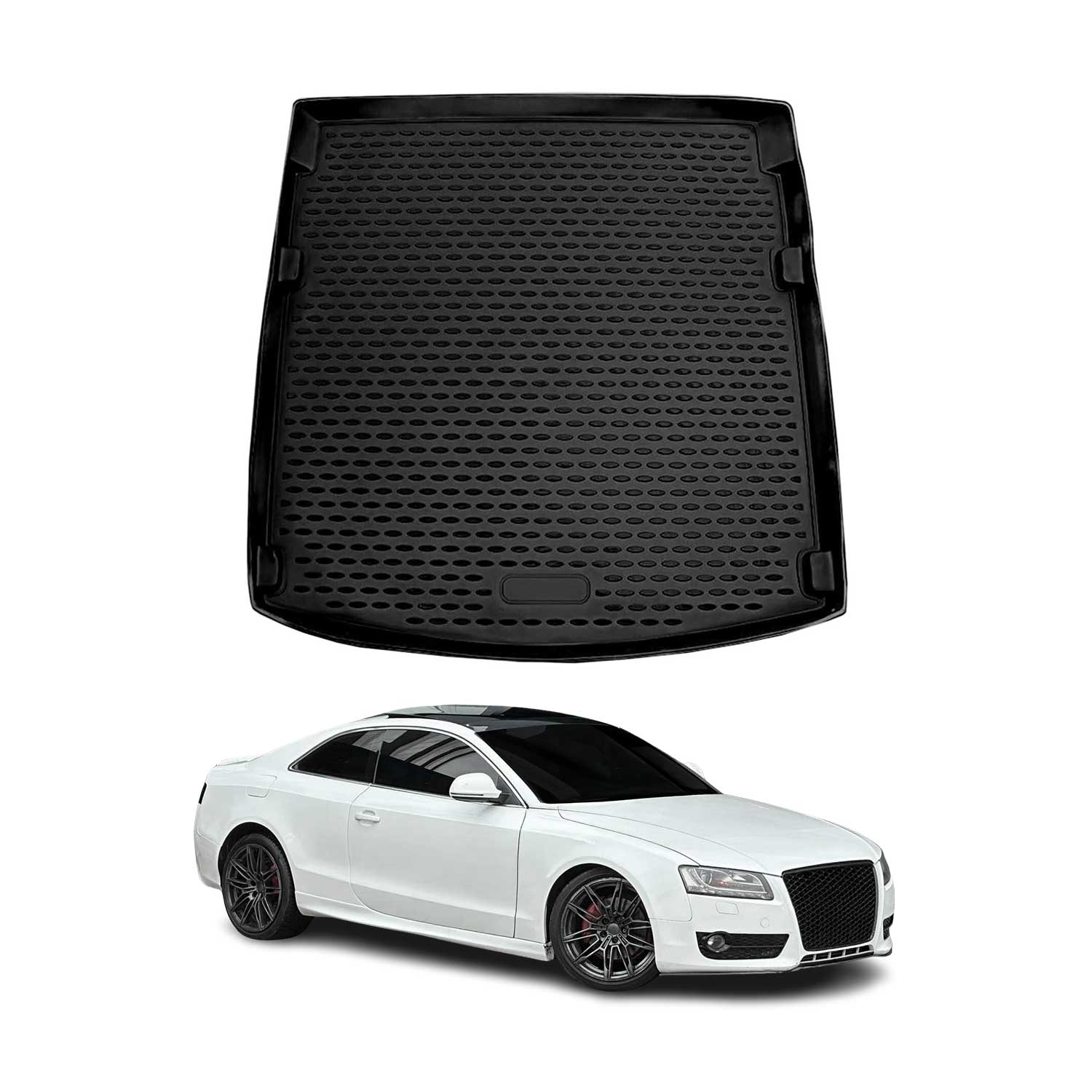 Kofferraummatte Kofferraumwanne für Audi A5 Coupe 8T3 2007-2016 Gummi Schwarz