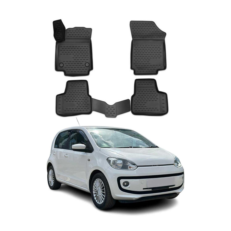 OMAC Gummimatten Fußmatten für VW Up 2011-2020 TPE Automatten Schwarz 4x
