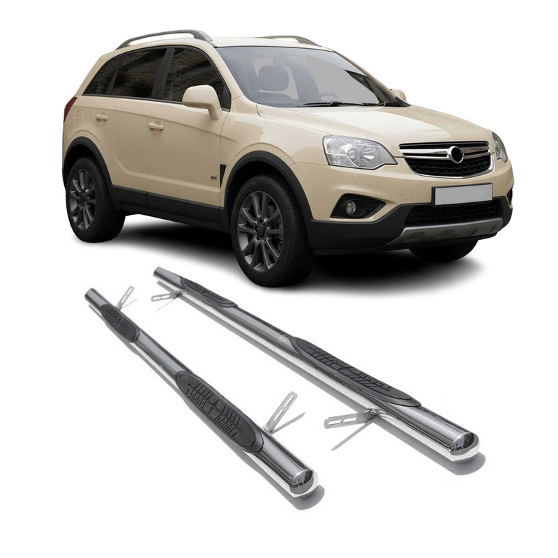 Edelstahl Trittbretter Schwellerrohre für Opel Antara Edelstahl Silber 2tlg