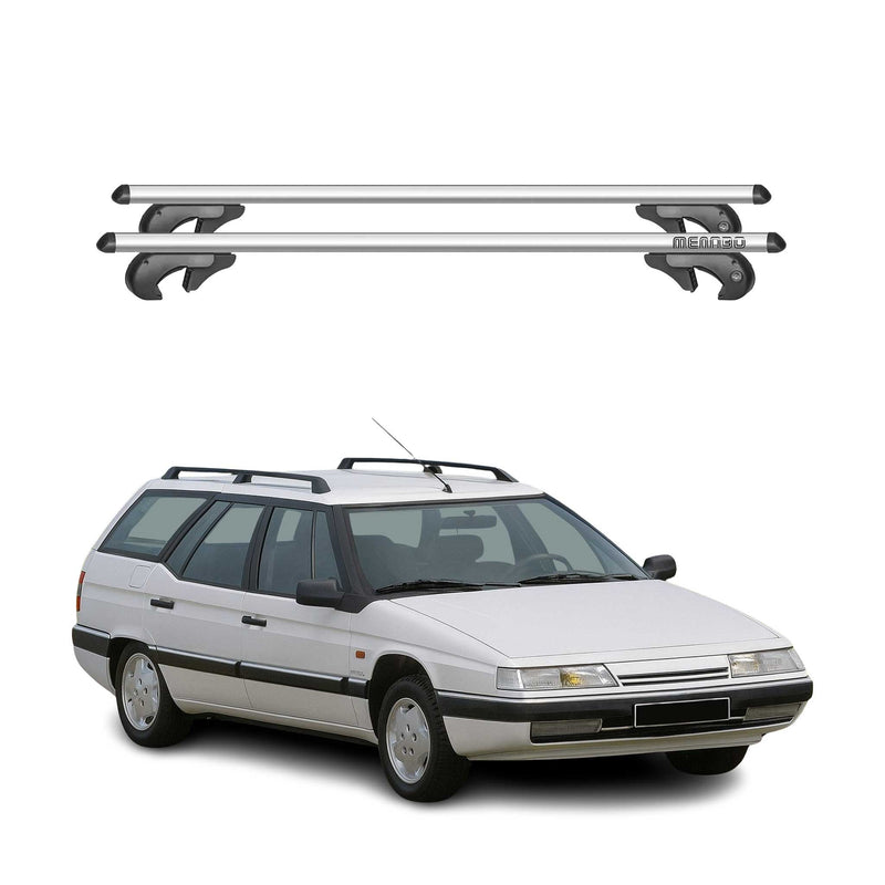 Menabo Dachträger Grundtäger für Citroen XM Kombi 1994-2000 FL 90kg Alu Grau 2x