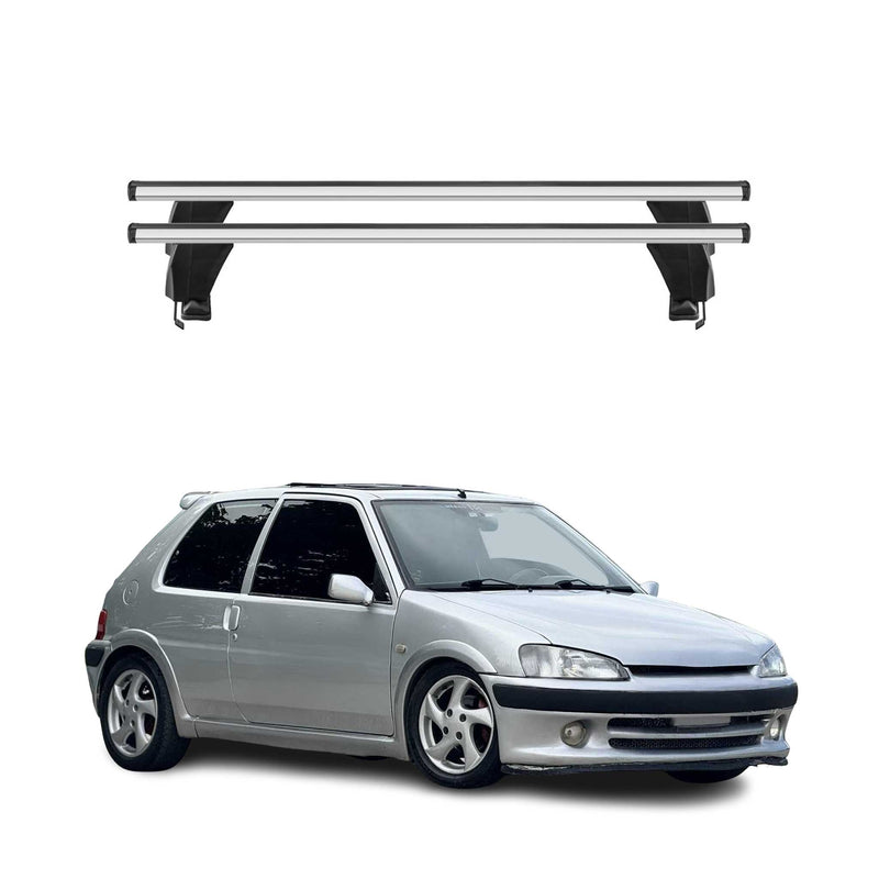 Menabo Dachträger Grundtäger für Peugeot 106 1991-2003 5tür 50kg Alu Silber 2x