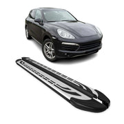 Trittbretter Schweller Seitenbretter für Porsche Cayenne 2010-2017 Schwarz Alu