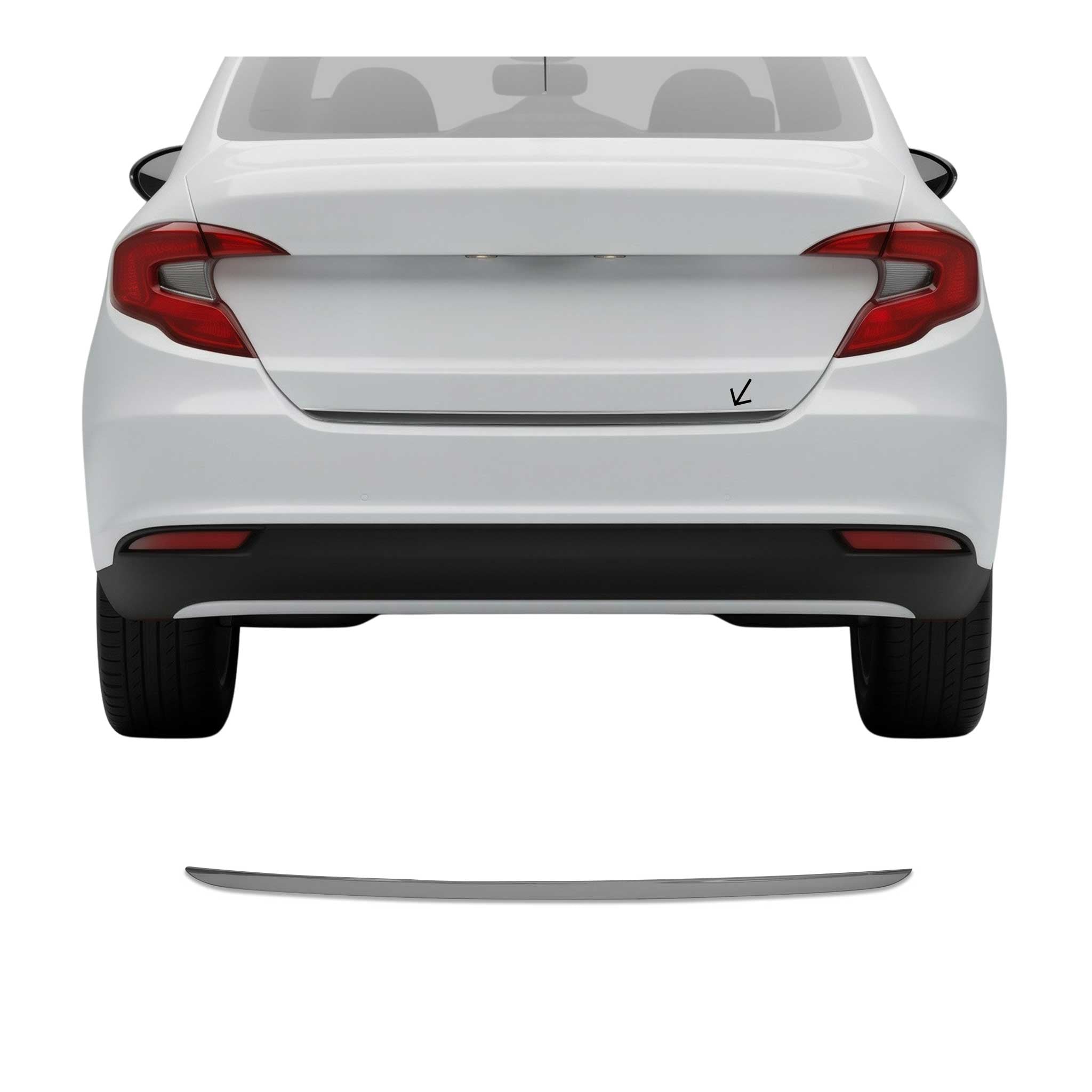 Kofferraumleiste Heckleiste für Fiat Tipo Schrägheck 2015-2026 Edelstahl Dunkel