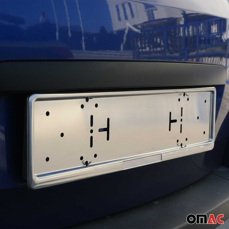 Kennzeichenhalter Nummernschildhalter Chrom Edelstahl 11x52 cm