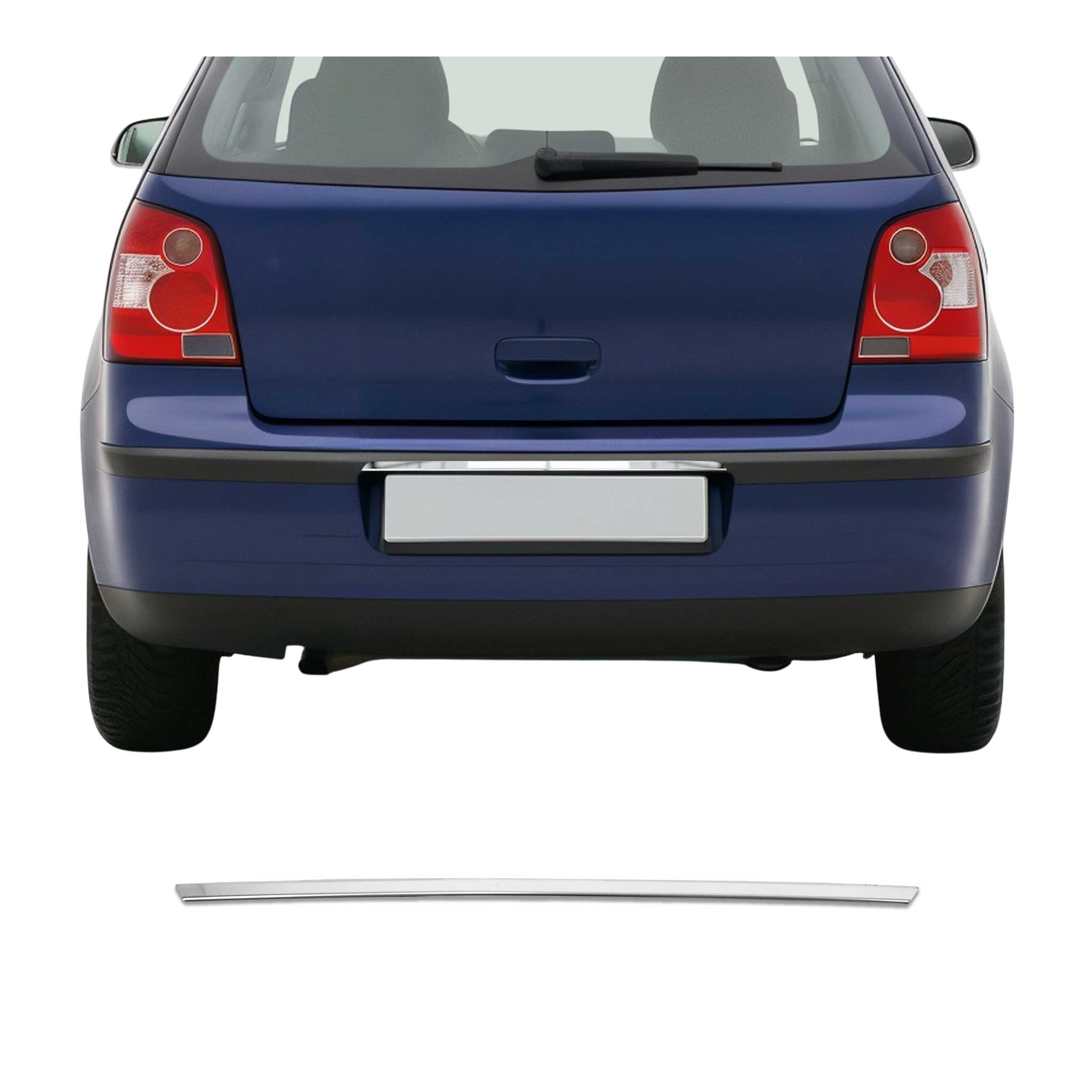 Kofferraumleiste Heckklappe Leiste für VW Polo 2001-2009 Untere Chrom Edelstahl
