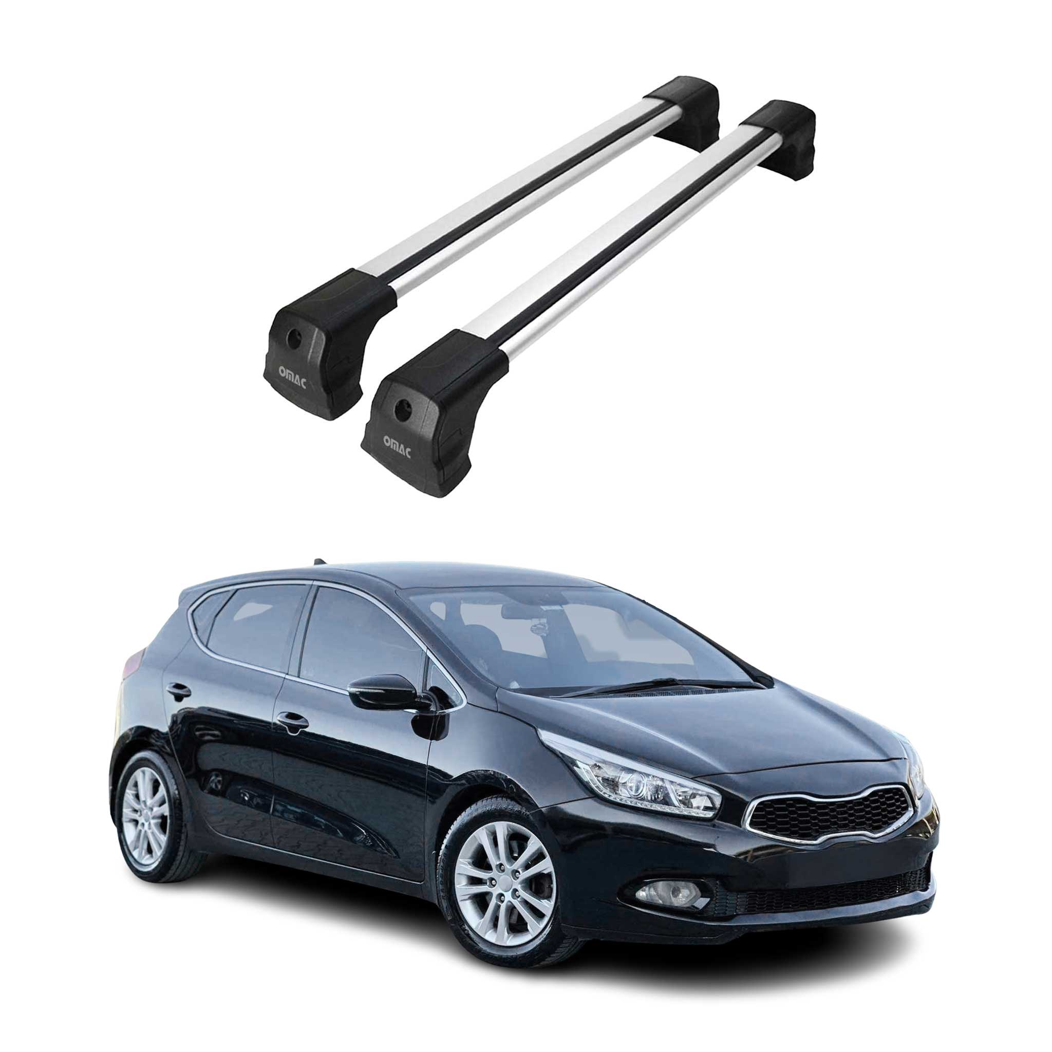Dachträger Gepäckträger für Kia Ceed JD 2012-2018 Schrägheck 5tür Aluminium Grau