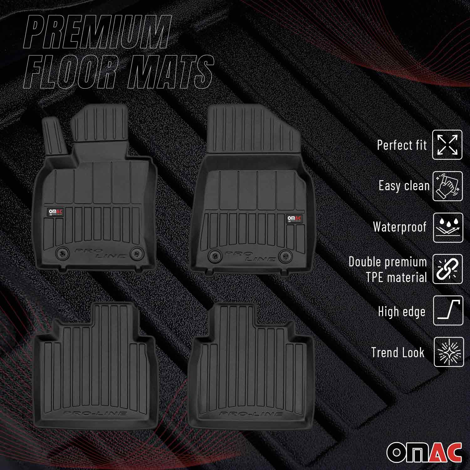 OMAC Gummi Fußmatten für Lexus ES 2019-2025 Premium TPE 3D Automatten Schwarz 4x