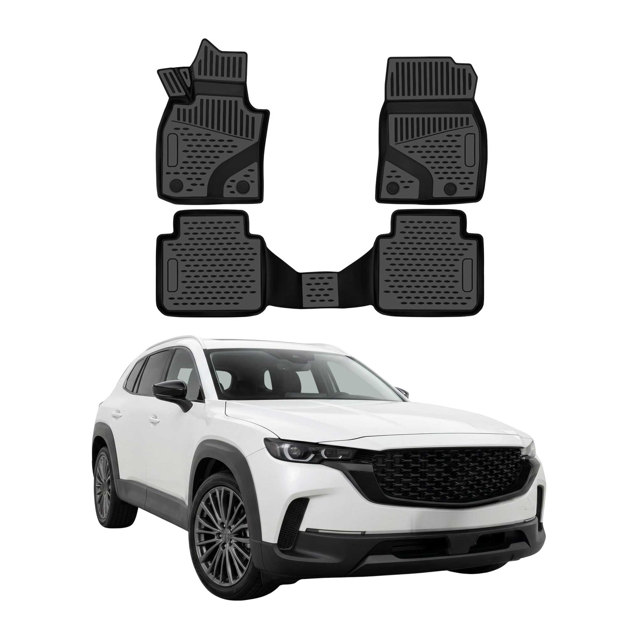OMAC Fußmatten 3D Gummimatten für Mazda CX-50 2023-2026 TPE Schwarz 3tlg